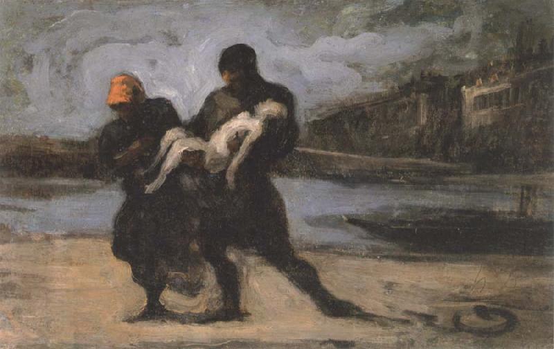 Honore Daumier the rescue China oil painting art